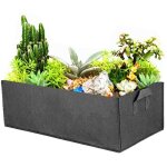 Sac de culture rectangulaire jardini�re carr�e sur�lev�e en tissu sac carr� pour plantes potag�res noir ...