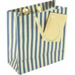 Sac demballage cadeau - clairefontaine - 212865c - rayures dor�es et bleues - r�sistant - r�utilisable ...
