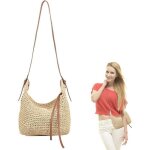 Sacs dpaule sacs de paille sacs de plage pour les femmes tisses dt avec sacs  main  fermeture clair ...
