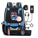 Sac  dos 2 pices pour garon fille avec sac  lunch et trousse  crayons ensemble sac  dos stitch ...