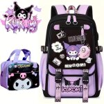 Sac � dos anime sanrio avec sac � d�jeuner - design mignon violet et noir haute qualit� bretelles ajustables ...