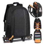 Sac  dos pour appareil photo - marque - modle - 8 compartiments amovibles - housse tanche - noir