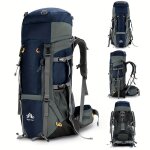 Sac  dos de camping - 70 l / 90 l - lger et respirant - bleu