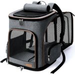 Sac � dos chat chien extensible sac transport pliable pour petits chiens avec laisse de s�curit� int�rieure ...