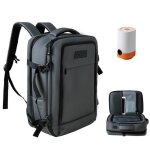 Sac � dos sous vide avec pompe air - sac de voyage bagage � main 47 � 33 � 20 cm imperm�able gris