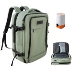 Sac � dos sous vide avec pompe air - sac de voyage bagage � main 47 � 33 � 20 cm imperm�able vert