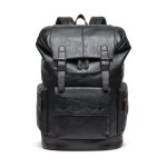 Sac  dos en cuir pour homme - grand sac  dos antivol en polyurthane pour ordinateur portable pour ...