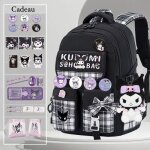 Sac � dos d�cole kuromi avec 22 accessoiressac � dos antivol pour enfants cadeaux de rentr�e avec �pingles ...