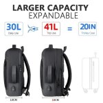 Sac  dos extensible pour ordinateur portable pour homme noir tanche pour ordinateur portable 16 pouces ...