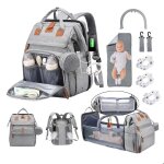 Sac  dos  langer grand sac avec matelas  langer et porte ttinetrousse gris soin bebe de familes ou ...