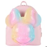 Sac � dos - loungefly - loungefly disney minnie mouse - rose / bleu - bretelles ajustables - compatible ...