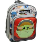 Sac  dos maternelle 31 cm avec poche star wars / the mandalorian baby yoda gris bagtrotter
