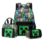 Sac  dos minecraft lot de 3 cartable garcon primaire sac a dos garcon primaire sacs scolaires cartables ...