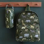 Sac � dos - petit cartable savane - vert - 100% polyester - maternelle - 21 x 26 x 10 cm