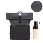Sac � dos roll - top celims bagage � main 40x30x20cm imperm�able & ultra - r�sitant gourde incluse noir ...