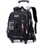 Sac dos avec roues pour garcon enfant - cartable a roulette amovible garon cole primaire - lger - noir ...