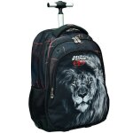 Sac  dos  roulettes no fear king of jungle lion 48 cm - cartable