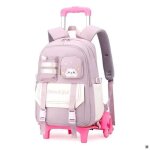 Sac a dos  roulettes pour filles de 9  16 ans cartable  roulettes pour enfants adolescents avec 6 ...