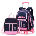 Sac dos roulettes pour filles - cartable roulettes avec sac main et trousse sac dcole pour couleurs multiples ...