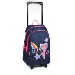 Sac  dos  roulettes lililou chat bleu marine bagtrotter