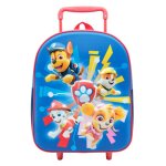 Sac  dos  roulettes maternelle 3d pat patrouille bleu et rouge