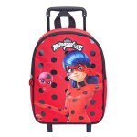 Sac  dos  roulettes maternelle miraculous ladybug 1 compartiment rouge