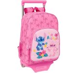 Sac � dos � roulettes - lilo et stitch - aloha - 34 cm - rose - maternelle