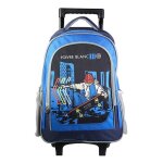 Sac à dos à roulettes - poivre blanc - skate bleu - enfant - l32xl15xh43 cm Sac à dos à roulettes - poivre blanc - skate bleu - enfant - l32xl15xh43 cm