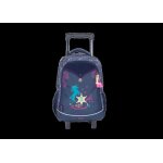 Sac � dos � roulettes - stella bianca - western - bleu - 35cm x 43cm x 16cm - fille