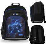 Sac � dos scolaire rembourr� bleu - noir pour gar�on avec r�flecteurs pour manette de jeu 40x29x20cm ...