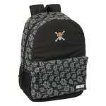 Sac � dos scolaire - safta - one piece pirates - noir - 30x14x46 cm