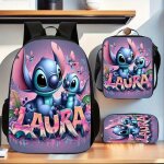 Sac  dos stitch 3 pices / ensemble - trousse de crayon sac bandoulire cartable colier grande capacit ...