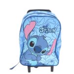 Sac  dos trolley lilo et stitch bleu ? 31 cm ? enfant 3  5 ans ? maternelle ps ms gs - couleur:bleu ...