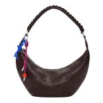 Sac � �paule bandouli�re - desigual - zante half logo - marron fonc� - 100% polyur�thane - 42x20x7 cm ...
