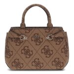 Sac  paule bandoulire - guess - lorelei mini satchel bag - marron clair - 100% polyurthane - 21x145x6 ...