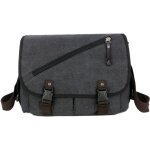 Sac  epaule bandoulire messenger cartable scolaire besace en toile noir pour homme femme