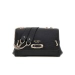 Sac � �paule - guess - silvye convertible xbody flap bag - noir - 100% polyur�thane - 25x16x6 cm