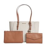Sac fourre - tout - michael kors - charlotte 3 en 1 - cuir - brun crème - femme Sac fourre - tout - michael kors - charlotte 3 en 1 - cuir - brun crème - femme