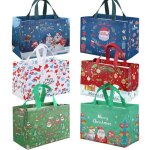 Sacs fourre - tout de nol lot de 6 sacs cadeaux avec poigne sacs dpicerie festifs rutilisables pour ...
