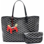 Sac fourre - tout - femme - cuir - noir - bandoulire - voyage / shopping / plage