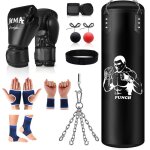 Sac de frappe adulte sac de boxe professionnel 120cm avec bandage de boxechanes et crochet sac de frappes ...