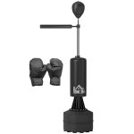 Sac de frappe boxe sur pieds homcom punching ball brunier 3 en 1 avec ballon de vitesse bras flexible ...