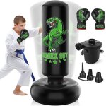 Sac de frappe dinosaure pour enfants - sac de boxe 160 cm autoportant avec gants de boxe et pompe - jouets ...