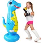Sac de frappe enfant 120cm punching ball avec gants de boxe sac de boxe gonflable stable pour entranement ...