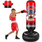 Sac de frappe enfant 165cm punching ball enfants sac de boxe gonflable avec gants de boxe cadeau pour ...
