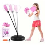 Sac de frappe enfants 3 ans costway - punching ball sur pied - hauteur rglable 81 - 123cm - gants et ...