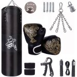 Sac de frappesac de frappe adultesac de boxe15pcs suspension boxe punching bag 100cm avec gants bandages ...