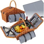 Sac isotherme - tectake - panier pique - nique usedom pour 4 personnes compartiment isotherme et poign�e ...