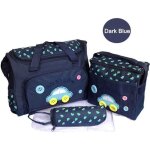 Sac � langer 4 pi�ces - bleu fonc� - poches multiples - bandouli�re r�glable