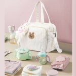 Sac � langer mignon pour maman sac � langer bandouli�re sac de voyage multifonction pour b�b� blanc